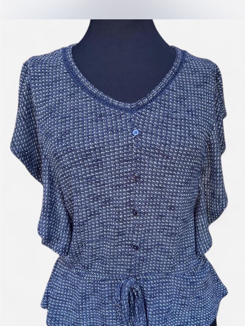 Wallflower Blue Knit Butterfly Sleeve Top